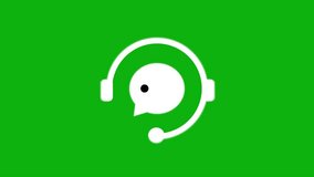 Customer service headset and email icon on black background.Customer Support Icon bubble chat with headphone icon, Helpline chat icon simple logotype pictogram animation with a loading speech bubble, - Powered by Shutterstock - Get 15% off with code: PIKWIZARD15