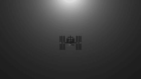 ISS International Space Station Passing Across Face of Sun with Dark Silhouette with Rich Glow from Star. - Powered by Shutterstock - Get 15% off with code: PIKWIZARD15