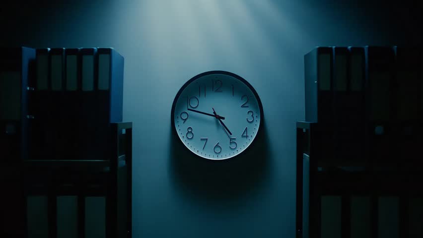 Time-lapse shot of clock ticks in a dark