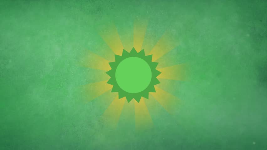 Number 65 Decorative Iconic  Animated Reveal Countdown  Bright Green Background With Yellow Glow Effect