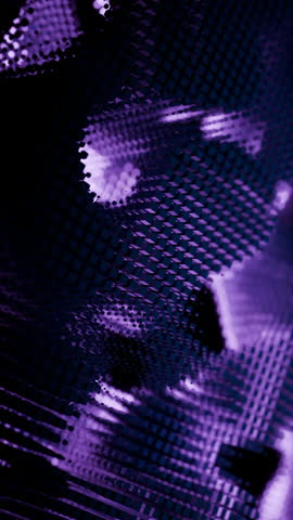 Purple wavy surface generating from small cubes. Design