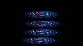 Technical futuristic banner. Abstract radar with targets in action. Radar digital overlap layer line, technology.  - Powered by Shutterstock - Get 15% off with code: PIKWIZARD15