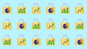 Seamless pattern of secured financial charts and data protection padlocks icon in a tile background animation. Repeating wallpaper with investment growth, market analysis, and security symbols. - Powered by Shutterstock - Get 15% off with code: PIKWIZARD15