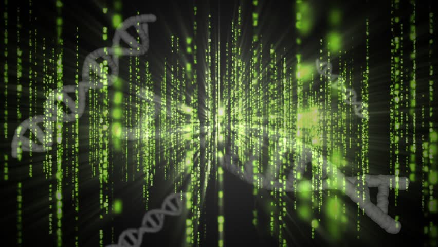 Opening code streams converging glowing core while drifting DNA helices rotating showing data flow. Futuristic, technology, abstract, digital, cyber, science, motion - Powered by Shutterstock - Get 15% off with code: PIKWIZARD15