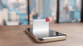 Email notification icon smartphone screen, red badge showing 10 unread messages. Digital communication, online connection, mobile technology concept. Business, social media, internet marketing theme. - Powered by Shutterstock - Get 15% off with code: PIKWIZARD15