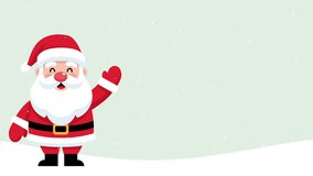 Looping animation of Santa Claus waving happily in snowy night, wearing red suit, white beard, and festive hat. Cheerful Christmas holiday vibe - Powered by Shutterstock - Get 15% off with code: PIKWIZARD15