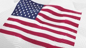 Digital American Flag 3D Animation can be used in cybersecurity visuals, national technology projects, data network presentations, and patriotic digital art - Powered by Shutterstock - Get 15% off with code: PIKWIZARD15