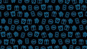 Blue shopping icons on a monday pattern with black background. Great for cyber monday, retail, marketing, and seasonal sales themes - Powered by Shutterstock - Get 15% off with code: PIKWIZARD15
