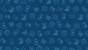 Blue background with shopping related icons. Great for online cyber monday, store backgrounds, promotional assets, or UI UX designs - Powered by Shutterstock - Get 15% off with code: PIKWIZARD15