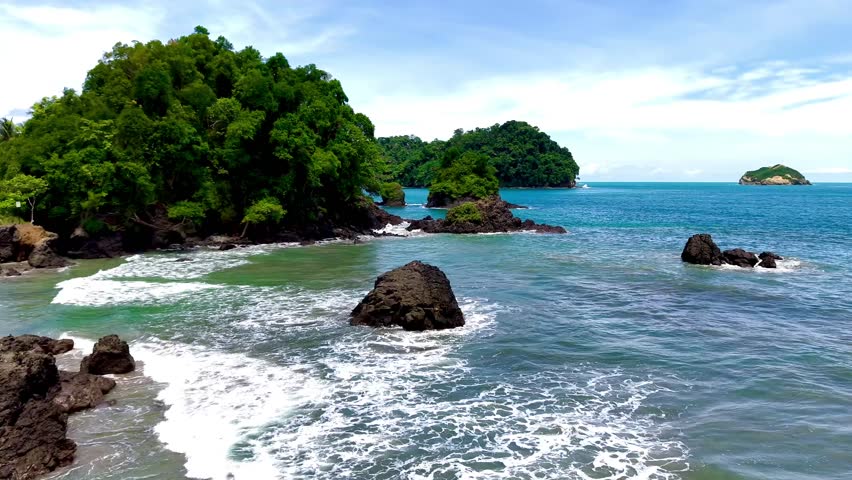 Quepos Costa Rica, Areal shots of coast and beaches