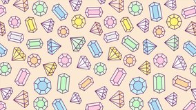 Diamond seamless pattern with colorful gemstones for various design uses. Ideal for backgrounds, textiles, stationery, and packaging designs. Diamond background loop animation. - Powered by Shutterstock - Get 15% off with code: PIKWIZARD15