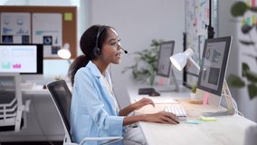 Professional customer support agent working diligently at computer workstation, handling multiple client inquiries with focused communication and technical precision while wearing headset - Powered by Shutterstock - Get 15% off with code: PIKWIZARD15