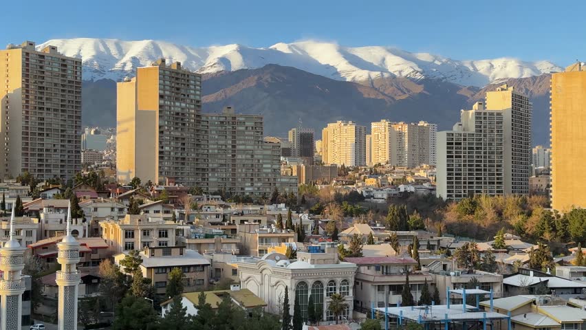 Tehran cityscape showcase stunning mountains in winter landscape urban people lifestyle breathtaking architecture modern skyline Damavand landmark sunrise twilight in metropolitan Persia peace travel