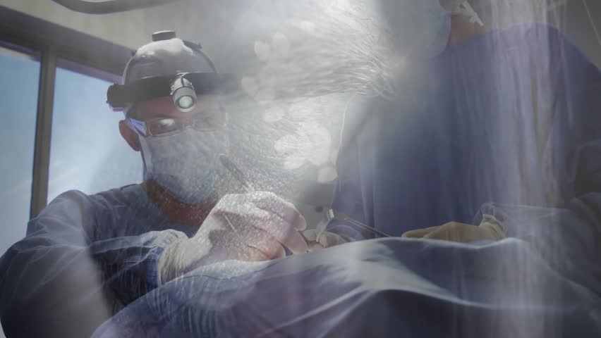 Health specialist making scalpel incision responding to holographic overlay guiding tissue repair. Medical, innovation, technology, precision, education, professionalism, futuristic - Powered by Shutterstock - Get 15% off with code: PIKWIZARD15