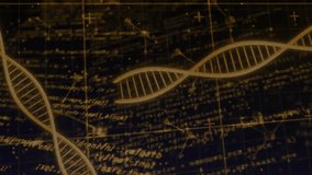 Formula scrolling starting DNA helix curving, projections linking to towers showing energy flow. Futuristic, biotechnology, data visualization, innovation, digital landscape, scientific, energy - Powered by Shutterstock - Get 15% off with code: PIKWIZARD15