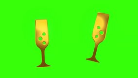 Champagne Glass Icon Gold on Green Screen - Powered by Shutterstock - Get 15% off with code: PIKWIZARD15