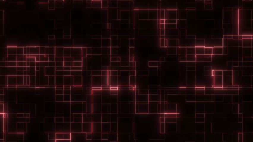 Futuristic Sci-Fi Red Grid Loop Animation. Digital Grid Motion Background. Cyber Grid Motion Effect. Loop Animation
