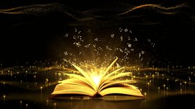Magical Open Book with Glowing Light and Floating Music Notes - Powered by Shutterstock - Get 15% off with code: PIKWIZARD15