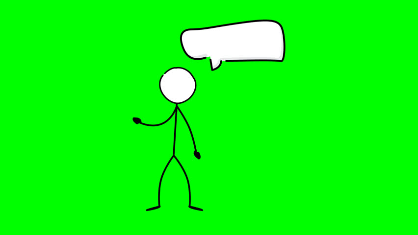 3D Stickman Talking with Speech Bubble Green Screen Animation for Presentations, Explainers, and Business Communication Projects

