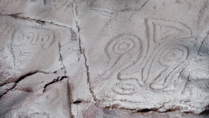Taino petroglyphs at Sainte-Suzanne, Haiti. Close-up