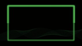 Green Neon Lines Forming Square Frame Pattern on Dark Black Background with Futuristic Look and Modern Technology Style - Powered by Shutterstock - Get 15% off with code: PIKWIZARD15