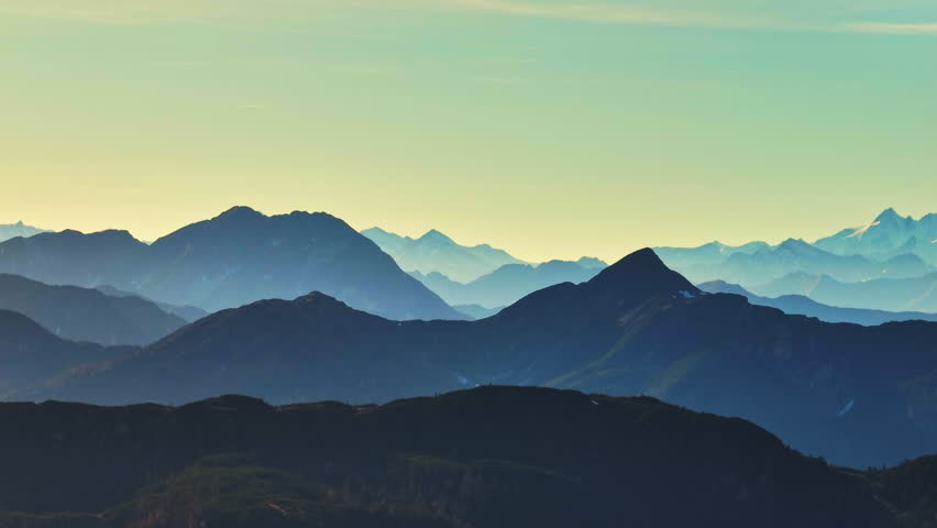 Beautiful mountains at dusk around the Dachstein in Austria.