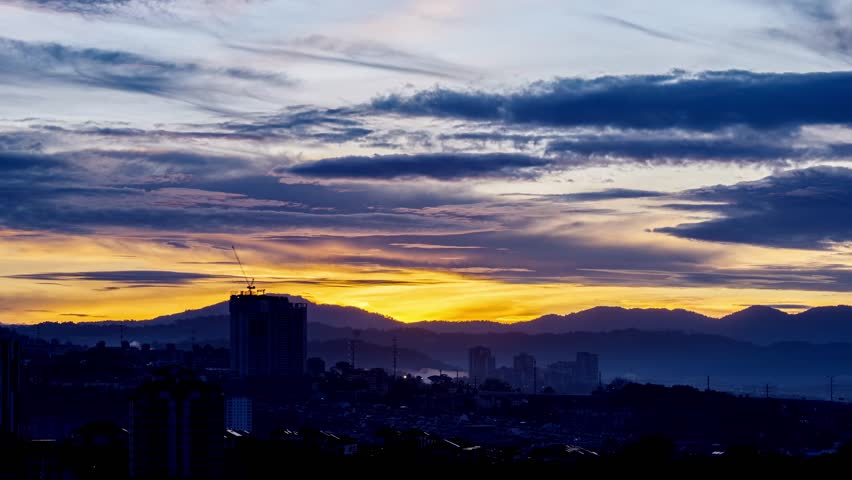 Kuala Lumpur, Malaysia Cityscape Sunrise Timelapse Background