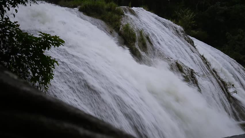 Waterfall cascadas de agua azul close up shot