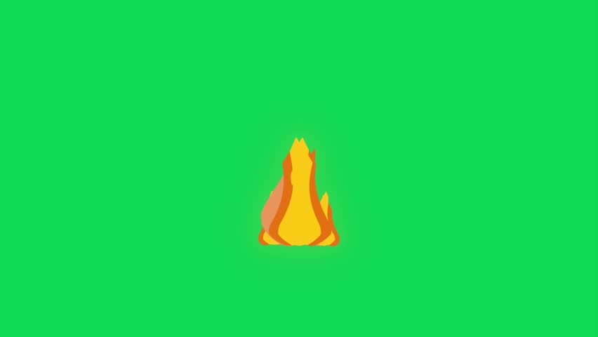 Animated Rocket Launching with Fiery Exhaust on Green Screen Background.