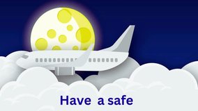 A serene animation of a passenger plane gliding silently over a vast, moonlit cloudscape. The bright full moon casts a silvery glow on the dreamy, ethereal scene. - Powered by Shutterstock - Get 15% off with code: PIKWIZARD15