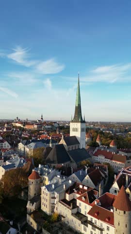 Aerial view of Tallinn, Estonia old town 