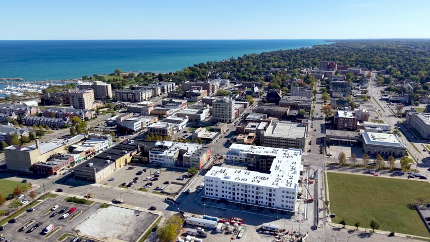 aerial orbit over kenosha wisconsin