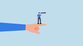 Vision to see business direction, entrepreneur using large finger with binoculars to observe future - Powered by Shutterstock - Get 15% off with code: PIKWIZARD15