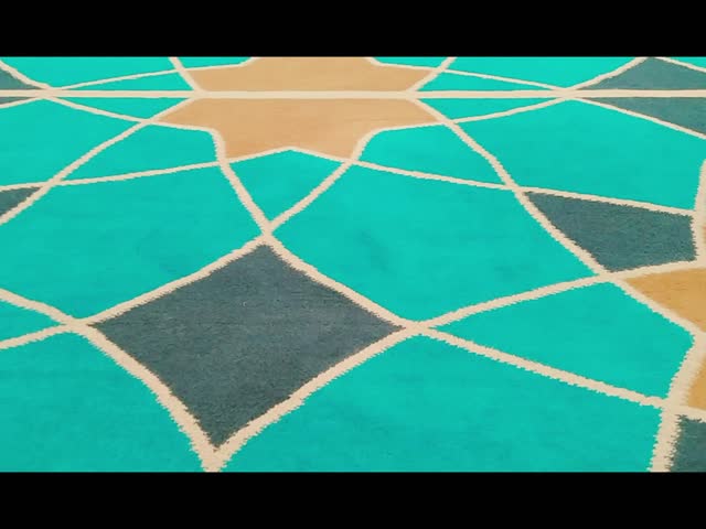 Carpet motif inside the Al-Jabbar Grand Mosque, in Bandung, Indonesia