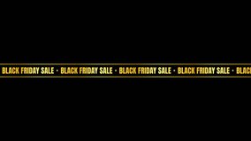 Black Friday Sale Gold Striped Banner Horizontal Scroll Animation Loop with Alpha Channel Transparency - Powered by Shutterstock - Get 15% off with code: PIKWIZARD15