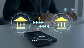 Digital banking and fintech solutions simplify payments, remittances and financial operations across global.Secure and fast online bank transfers enable users to send and receive money anytime.  - Powered by Shutterstock - Get 15% off with code: PIKWIZARD15