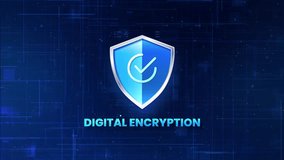 Digital Encryption, cybersecurity, data protection, network security, system shield, encryption, cybersecurity, IT background, data network secure system, tech animated video motion background. - Powered by Shutterstock - Get 15% off with code: PIKWIZARD15
