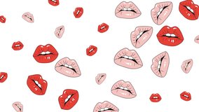 Pattern of red and pink lips, perfect for fashion design, beauty products, event invitations, and trendy backgrounds. - Powered by Shutterstock - Get 15% off with code: PIKWIZARD15