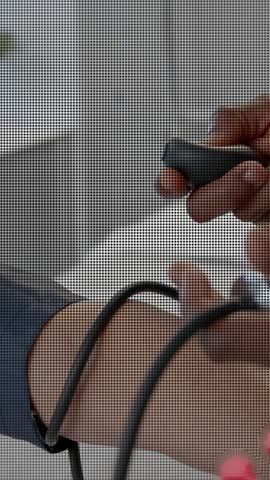 Animation of dna strand over diverse male doctor taking pulse of senior male patient. Data, digital interface, connection, hospital and healthcare, digitally generated video.