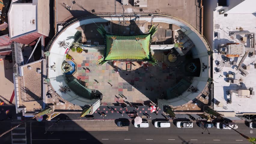 Aerial view of Chinese Theatre Top View Hollywood September 16, 2025