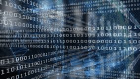 On load binary code scrolling left layering beams and nodes zooming into tunnel showing data flow. Technology, cybersecurity, digital, data, modern, futuristic, network - Powered by Shutterstock - Get 15% off with code: PIKWIZARD15