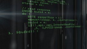 Starting with read loop, green monospaced code scrolling and revealing functions to illustrate flow. Technology, cybersecurity, programming, data flow, digital, network, coding - Powered by Shutterstock - Get 15% off with code: PIKWIZARD15