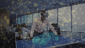 Mature engineer donning VR headset while activating car model on tabletop for auto design refining. Technology, innovation, collaboration, futuristic, workplace, digital, development - Powered by Shutterstock - Get 15% off with code: PIKWIZARD15