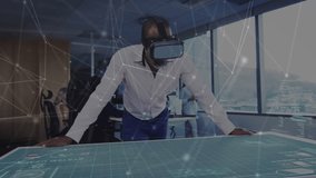 Business VR engineer projecting wireframe truck on table with overlays animating, manager observing. Technology, innovation, collaboration, enterprise, futuristic, digital, corporate - Powered by Shutterstock - Get 15% off with code: PIKWIZARD15