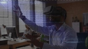 Data analyst lifting right hand, sweeping holographic chart elements, rotating to organize data. Technology, futuristic, innovation, interface, analytics, digital, workspace - Powered by Shutterstock - Get 15% off with code: PIKWIZARD15