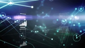 Opening nodes connecting, panels fading, bar chart growing, rings pulsing for network visualization. Technology, data visualization, digital interface, innovation, analytics, futuristic, information - Powered by Shutterstock - Get 15% off with code: PIKWIZARD15