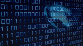 Binary cascade showing hoodie figure typing laptop, causing globe rotating for cyber visualization. Cyberspace, cybersecurity, digital, technology, hacker, network, futuristic - Powered by Shutterstock - Get 15% off with code: PIKWIZARD15