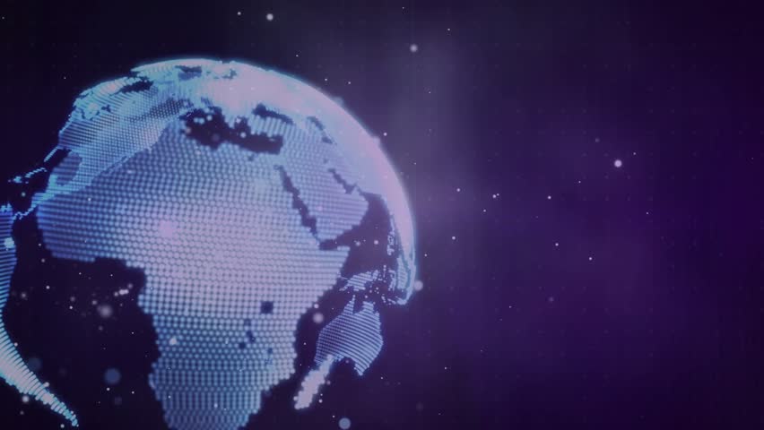 dot-matrix globe appearing in space causing bars rising into line graph and rings visualizing data. Digital, futuristic, infographic, data, analysis, technology, abstract - Powered by Shutterstock - Get 15% off with code: PIKWIZARD15