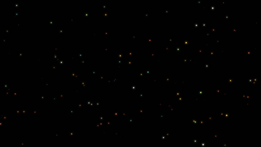 Isolated Abstract Colorful Glowing Firefly Background Loop