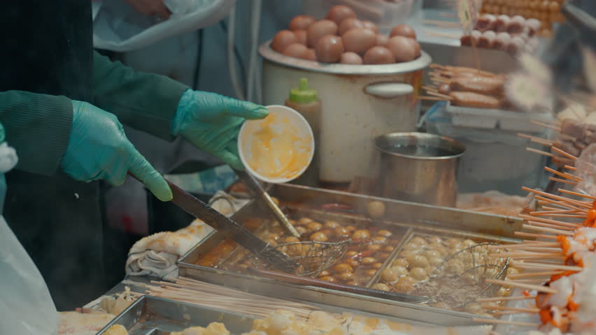 Street food of the Hong Kong at night